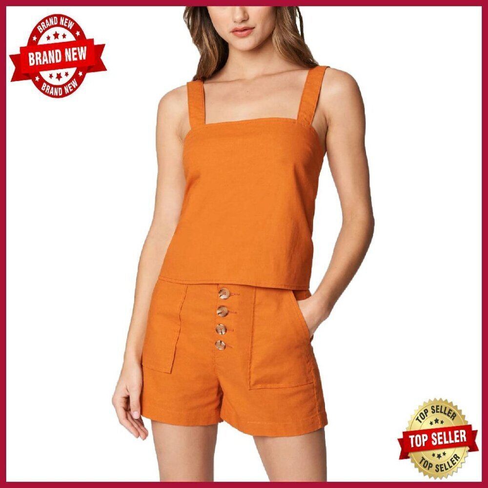 Linen Crop Top with Tie Back Detail - XS/M - Premium Summer Top